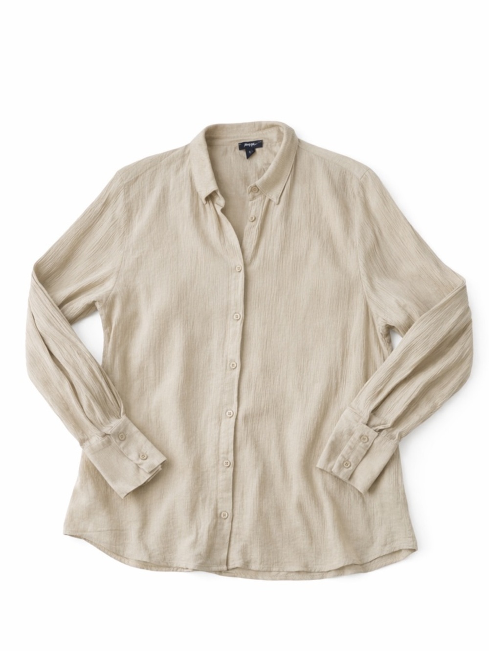 Nasty Gal Crinkle Cotton Tan Shirt Size 10